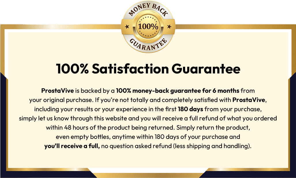 ProstaVive 180-day money-back guarantee badge